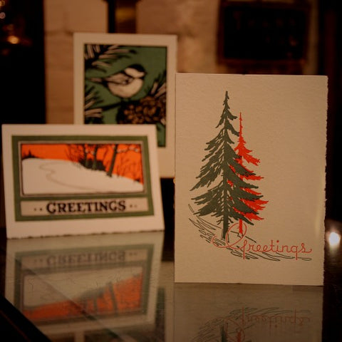 Collection of Letterpress Holiday Greeting Cards (LEO Design)