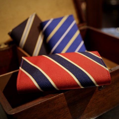Japanese Repp Stripe Tie Pattern Wallets (LEO Design)