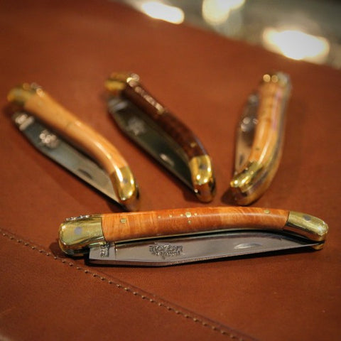 Laguiole French Pocketknives with Exotic Hardwood Handles (LEO Design)