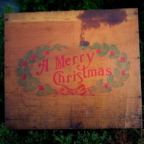 Vintage Wooden "A Merry Christmas" Box (LEO Design)