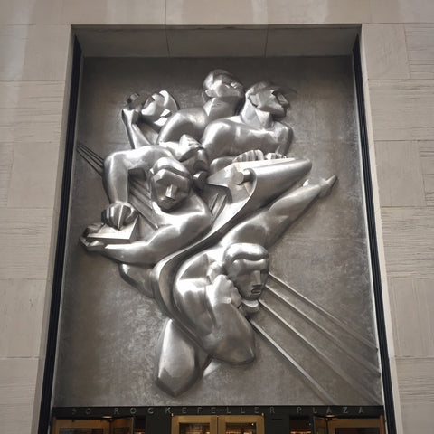 Isamu Noguchi's Stainless Steel "News" Bas Relief at 30 Rockefeller Plaza, New York City (LEO Design)