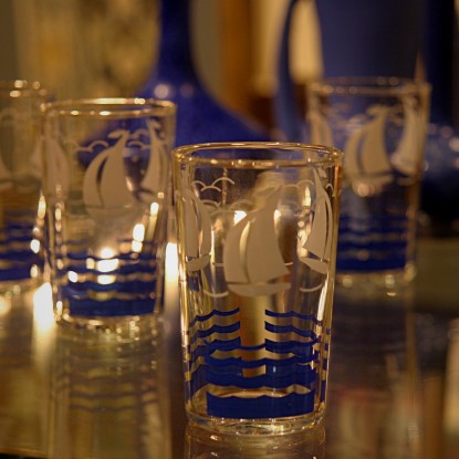 Fifties Sailboat Juice Glasses (LEO Design)