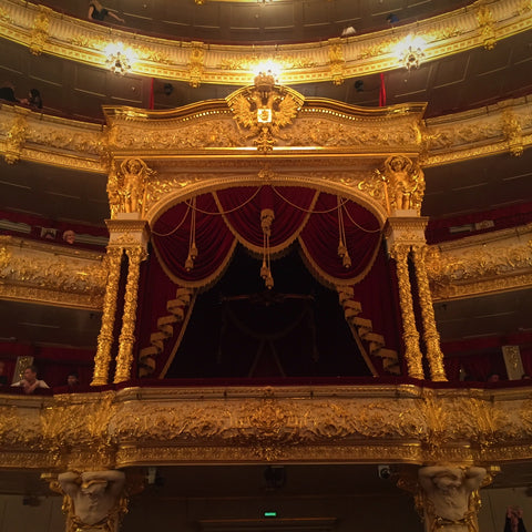The "Royal Box" in the Gilded Interior of the Bolshoi Theatre, Moscow (LEO Design)