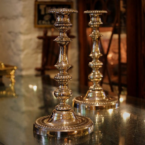 French Napoleon III Bronze Candlesticks (LEO Design)