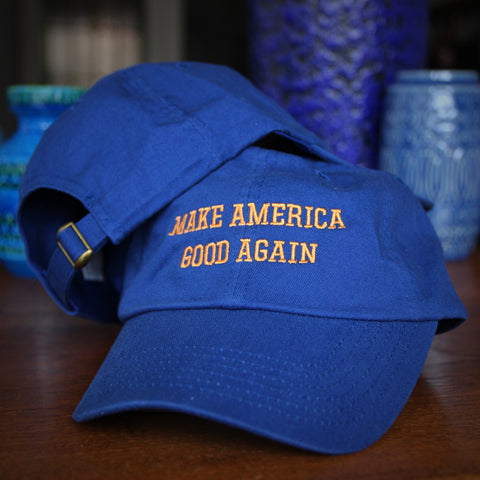 Vintage Style Royal Blue "Make America Good Again" Cotton Baseball Cap (LEO Design)