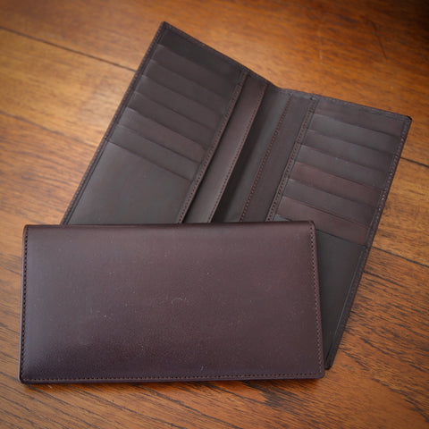 Bill Amberg English Vegetable-Dyed Bridal Leather "Dress Wallet" in Chocolate Brown (LEO Design)