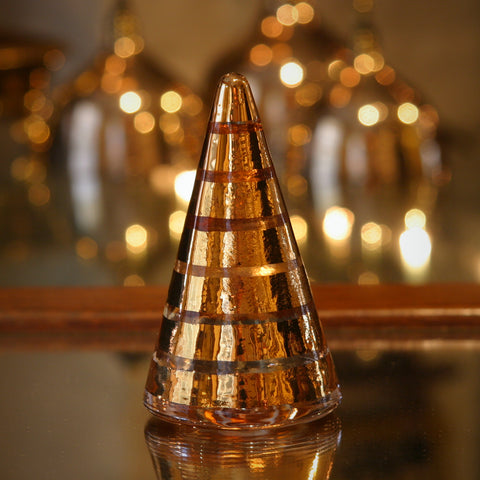 Kosta Boda Swedish Golden Christmas Pine Tree Glass Sculpture (LEO Design)