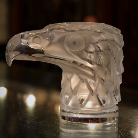 Lalique Frosted Crystal Eagle's Head Hood Ornament (LEO Design)