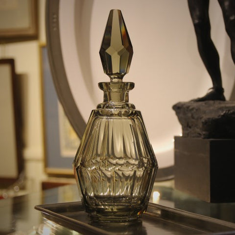 Czech Smoked Crystal Decanter by Josef Hoffman for Moser (LEO Design)