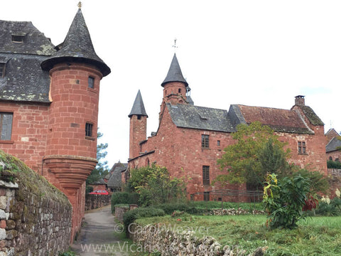 Red Stone Buildings in Collonges la Rouge, Correze 74, Aquitaine, France