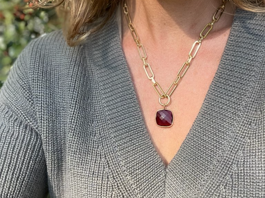 garnet infinity necklace