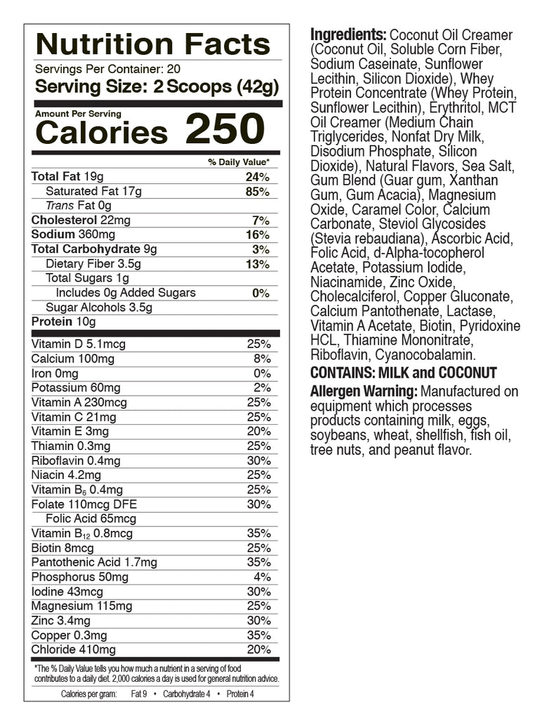 Salted Caramel nutrition facts