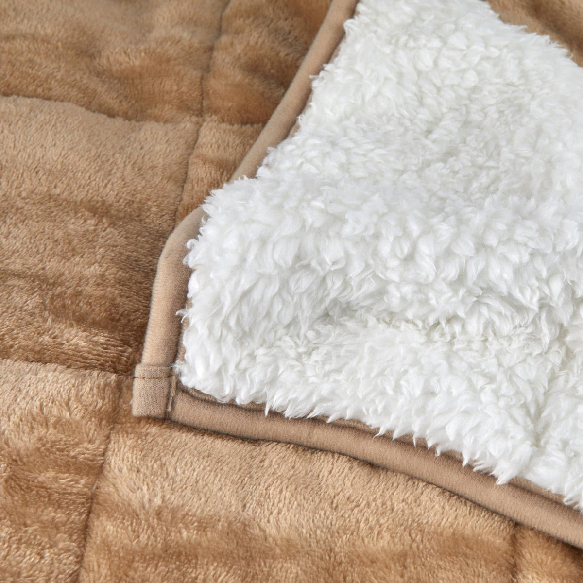 Super Soft Sherpa Fleece 6.9kg Weighted Blanket Throw Taupe – Ideal