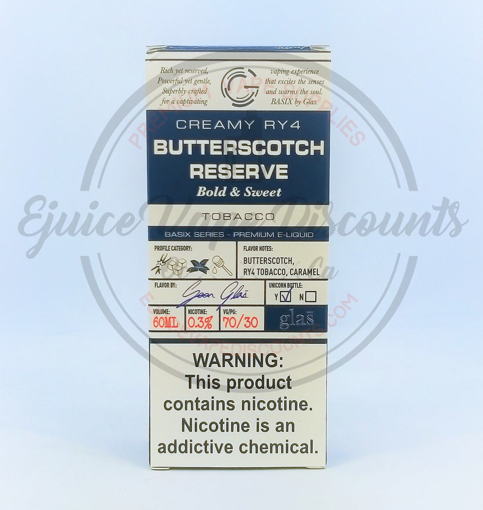 Butterscotch Reserve Glas Basix 60ml - Ejuice Vape Discounts
