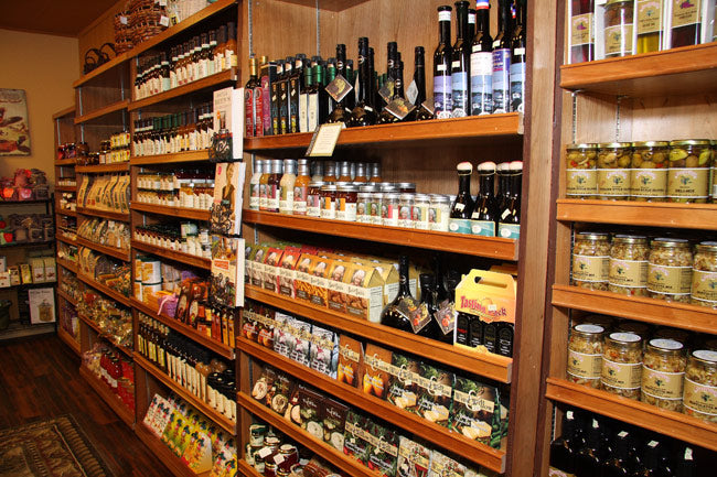 Gift Shop Interior Photo - Olives, jams, jellies, and specialty foods. 