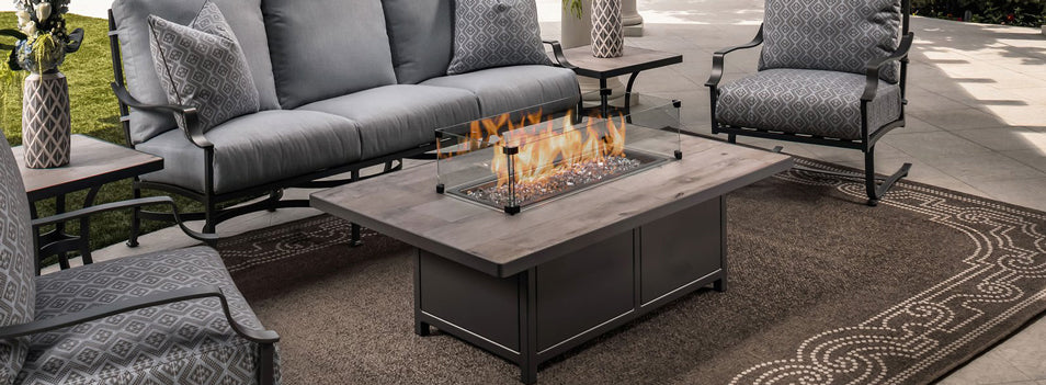 OW Lee 30" x 50" Occasional Height Capri Fire Pit Table