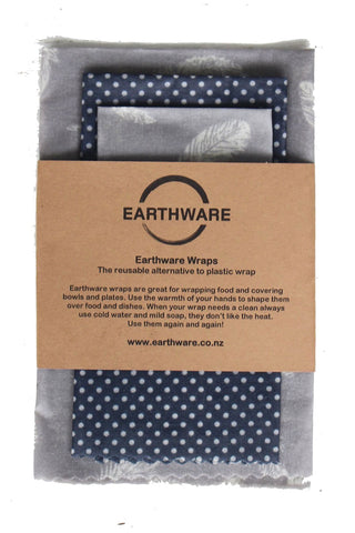 Grey Feather Reuseable Food Wraps Pk3