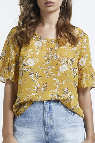 Abby Ruffle Marigold Daisy Top