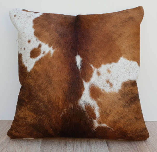 Tan Cowhide Leather Cushion Cover Free Shipping Thread Candy