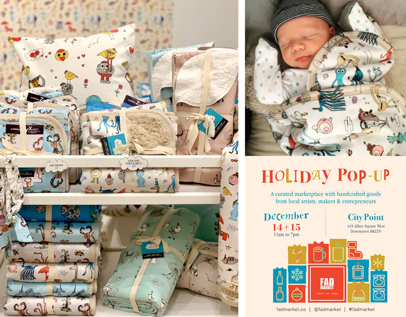 The MoMeMans Holiday Pop-Up at City Point in Downtown Brooklyn with FAD Market Dec 14th + 15th from 11am-7pm. 455 Albee Square West.
