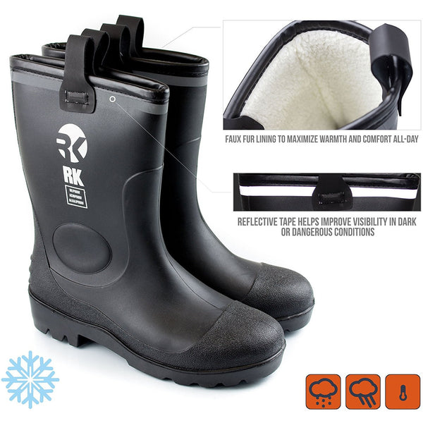 insulated waterproof rubber boots