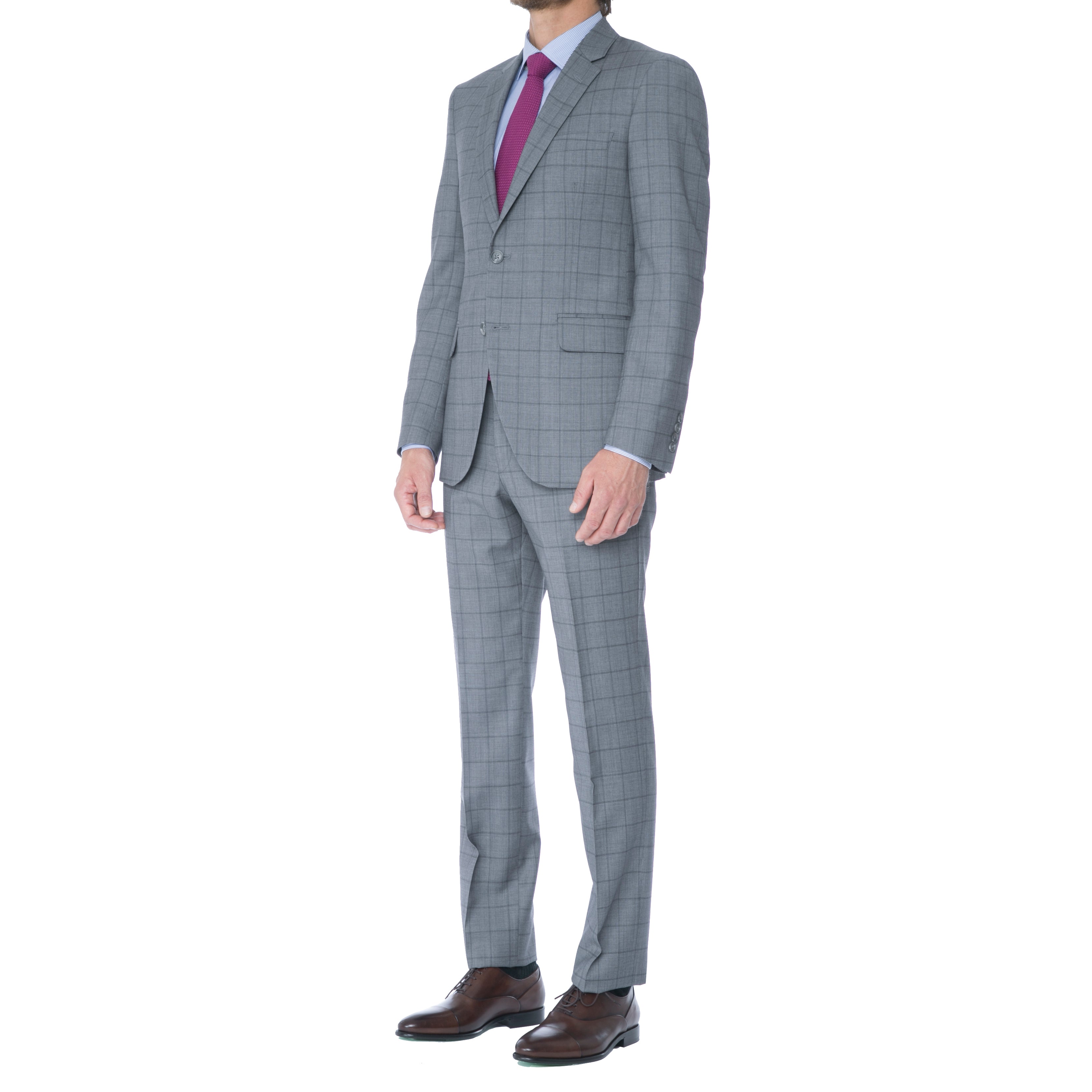 Grey Windowpane Suit