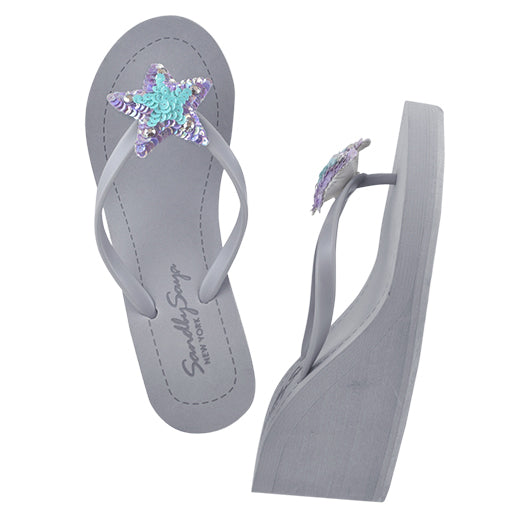 gray wedge flip flops