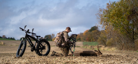 Hunter with Electric hunting bike