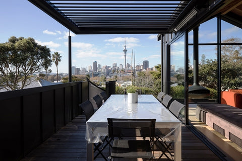 alfresco table setting overlooking Auckland