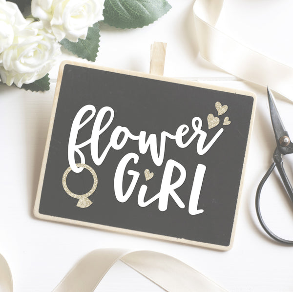 Flower Girl SVG - Flower Girl Sign vinyl decal file - Bridal Party SVG