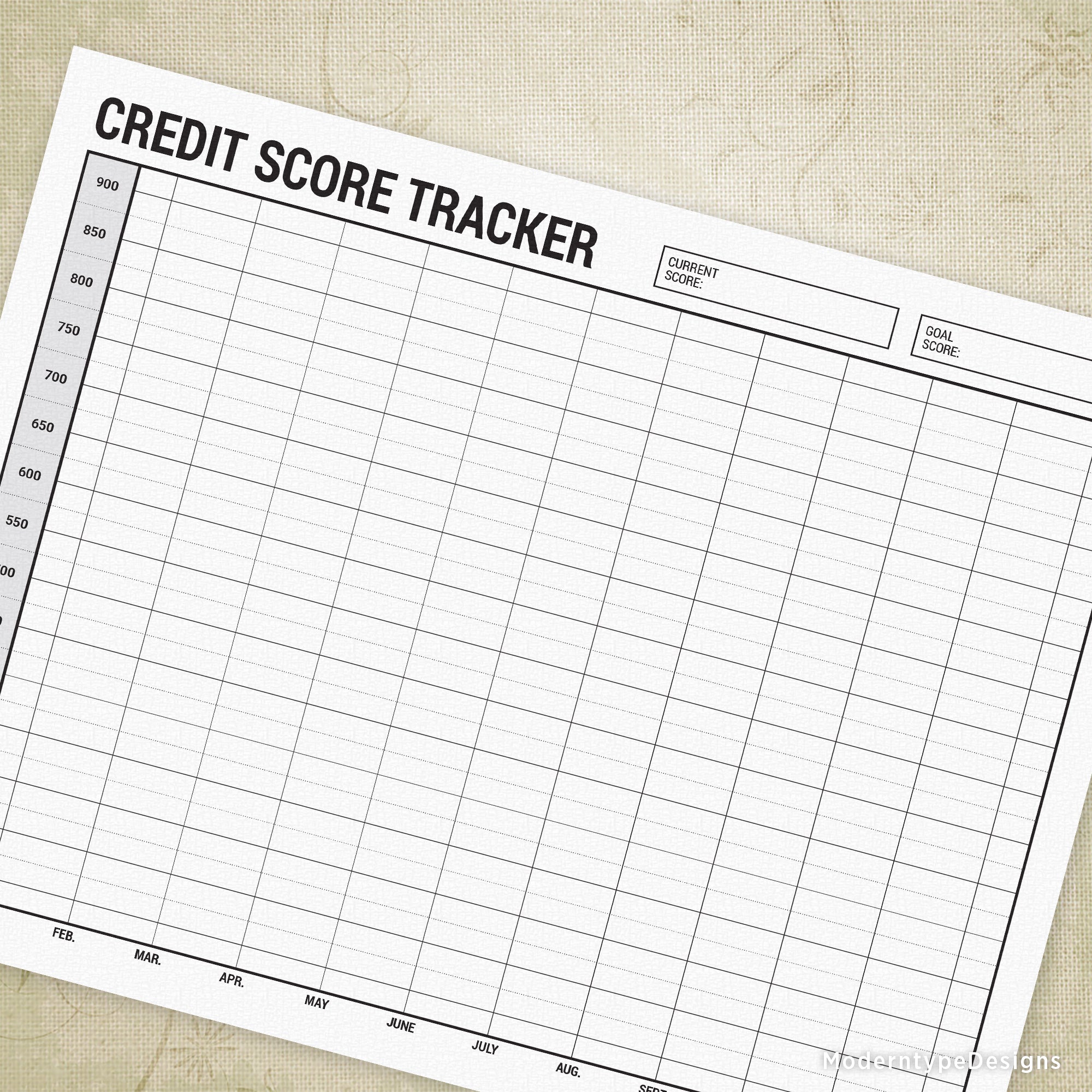 Credit Score Tracker Printable Free