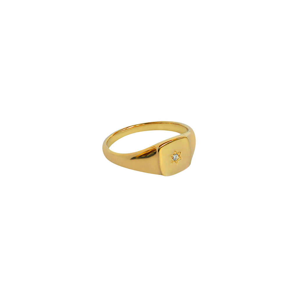Secondhand 9ct Yellow Gold Onyx Ring at Segal's Jewellers