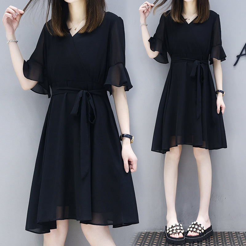 korean style black dress