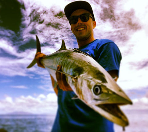 Grant getting Spanish Mackerel on 100 gram jigs at the Whitsundays