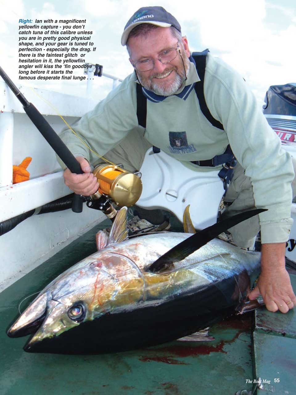 Yellowfin Tuna on the deck using the cubing method