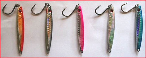 The Downrigger Shop's 40 gram micro jigs in 5 colours