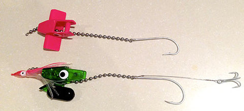 Head start trolling rigs set up and ready for dead bait