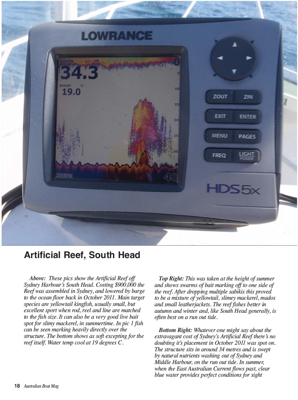 Finding reefs on your depth sounder