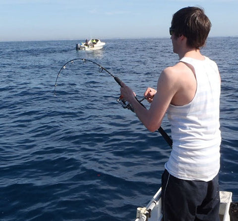 Jeremy jigging 12 mile reef with the hercules rod