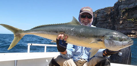 A huge Kingfish caught jigging with the 24 kilo jigging combo off Vaucluse