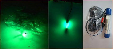 Downriggershop squid light in three different environments