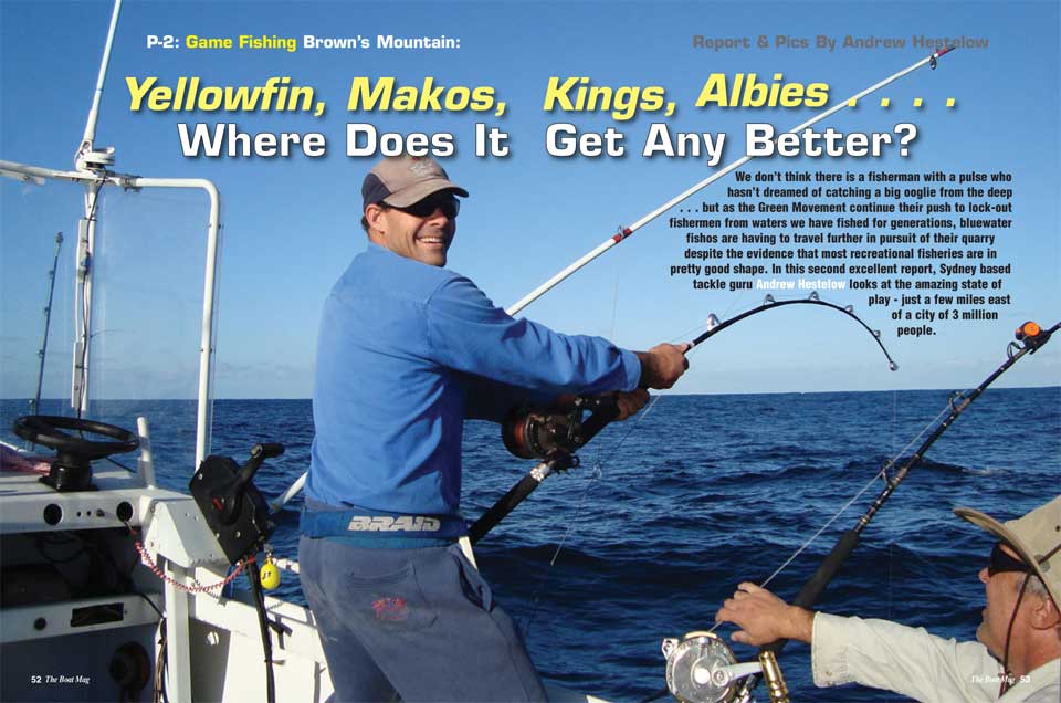 Game fishing for Yellowfin Tuna, Mako Sharks, Kingfish and Albacore in winter