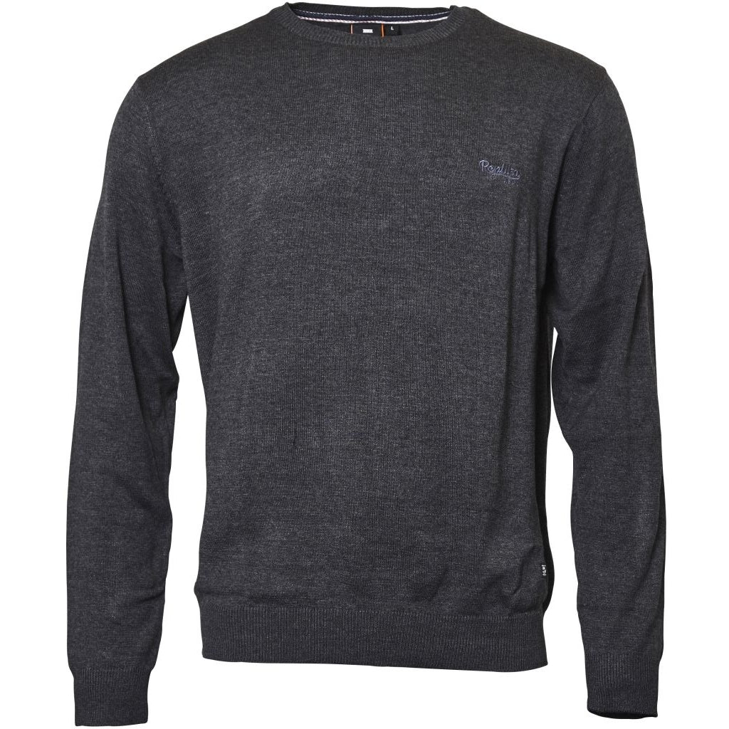 North 56°4 / Replika Jeans (Big & Tall) REPLIKA JEANS Crew-neck Knit TALL Knit 0090 Dark Grey Melange