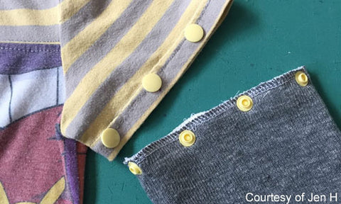 Convert Short Sleeves to Long with KAM no-sew button fasteners