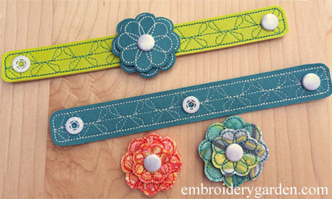 DIY Interchangeable Snap-On Flowers Bracelet with KAM Button Snaps