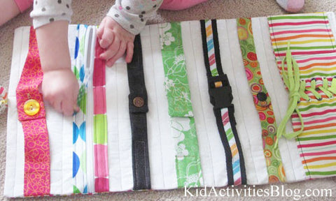 No-Sew Button Fasteners Kids Activity Busy Mat 