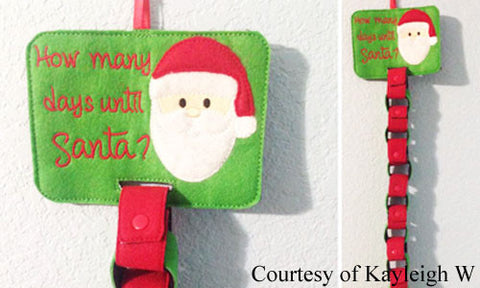 Christmas Holiday Santa Countdown Chain with KAM Snap Fasteners