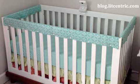 Baby Crib Rail Cover with KAM snap fasteners