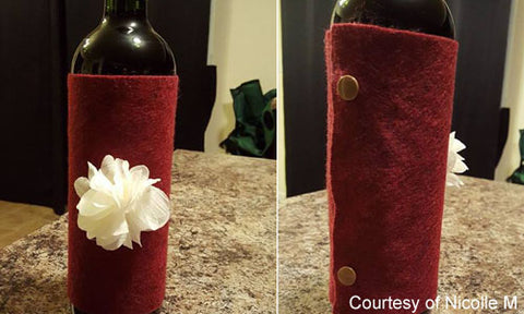 Decorative Wine Sleeve Gift Wrap with KAM snap fasteners