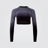 Midnight Ombre Long Sleeve Crop Top